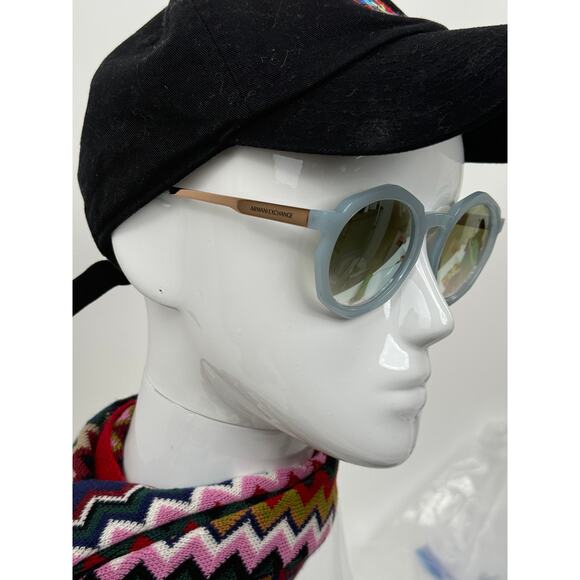 Armani Exchange Light Blue Round Geometric Sunglasses main image 9